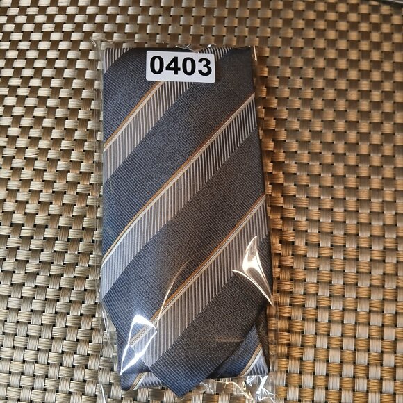 Hyundai Heavy Industries Silk Repp Gray Striped Tie (0403) - Picture 6 of 6
